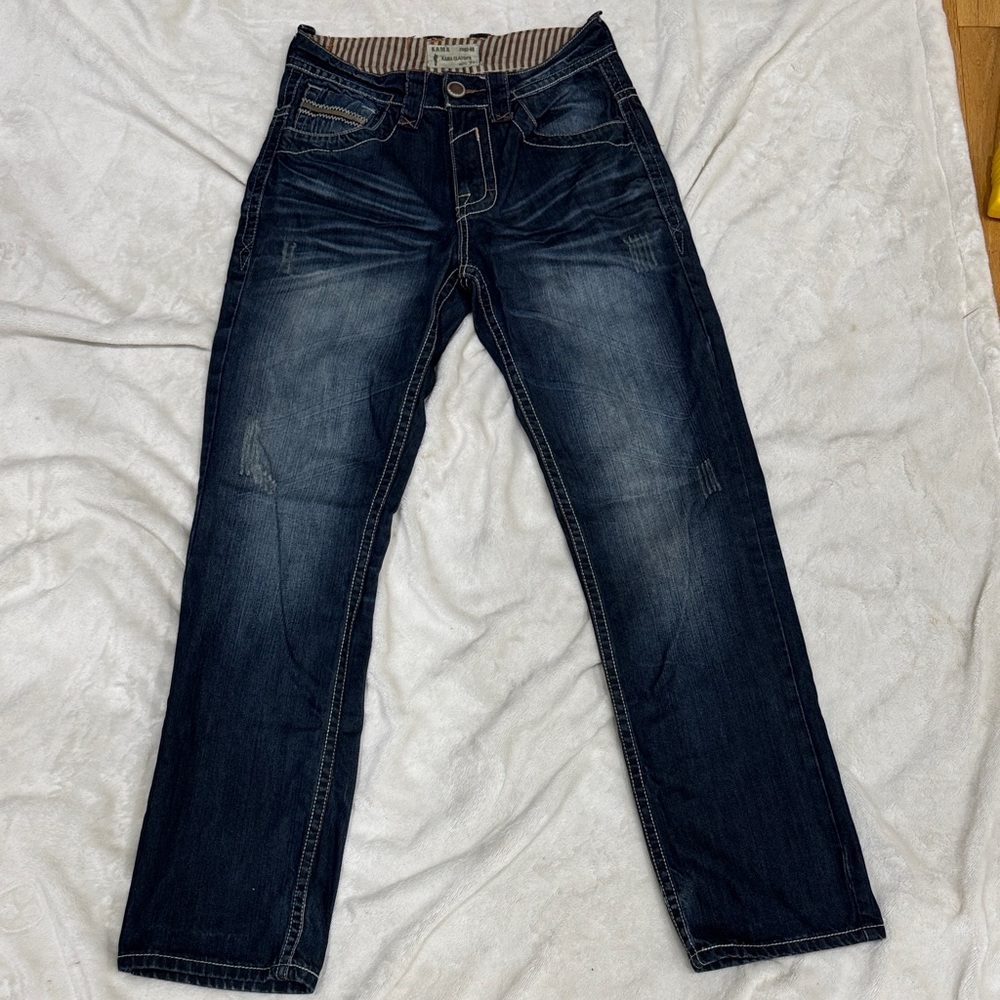 Kama Classic Dark Blue distressed Straight leg Jeans-size 29